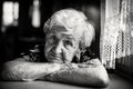 Elderly woman portrait of black. Royalty Free Stock Photo