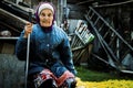 An elderly woman - a resident of a Russian village.