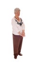 Elderly woman standing full body.