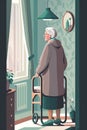 The elderly woman struggled with adjustment to life in a care home, feeling isolated and out of place. AI generation