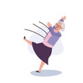 Elderly Woman Stumbling, A senior grandmother slips outdoors. accidental slip. Flat vector cartoon illustration