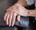 Elderly woman suffering from pain From Rheumatoid Arthritis Royalty Free Stock Photo