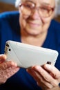 Elderly woman with tablet computer Royalty Free Stock Photo