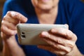 Elderly woman with tablet computer Royalty Free Stock Photo
