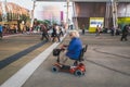 Elderly woman visiting Expo 2015 in Milan, Italy