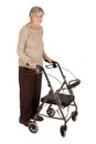 Elderly woman with walker