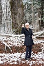 Elderly Woman Wants a Snowball Fight