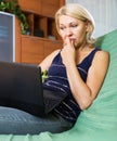 Elderly woman watching soap show Royalty Free Stock Photo