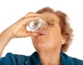 Elderly woman with water glass