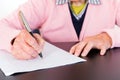 Elderly woman writing Royalty Free Stock Photo