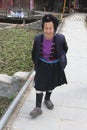 Portrait of an elderly woman of Red Yao hilltribe in traditional costume, Dazhai / Longji, China Royalty Free Stock Photo