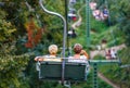 Elderly women on chairlift Royalty Free Stock Photo