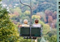 Elderly women on chairlift Royalty Free Stock Photo