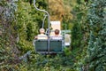 Elderly women on chairlift Royalty Free Stock Photo