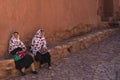 Local women in the village of Abyaneh, Iran Royalty Free Stock Photo