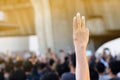 Elderly women tree fingers sign for freedom Royalty Free Stock Photo