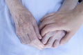 Elderly and young woman hands Royalty Free Stock Photo