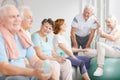 Elders holding water bottles Royalty Free Stock Photo