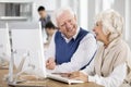 Elders making friends Royalty Free Stock Photo