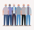 Elders men with masks vector design