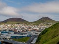 Eldfell and Helgafell Volcanoes Royalty Free Stock Photo