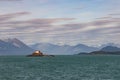 Eldred rock Lightouse built in 1905 on the Sullivan Island, Lynn canal . Royalty Free Stock Photo