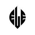 ELE circle letter logo design with circle and ellipse shape. ELE ellipse letters with typographic style. The three initials form a