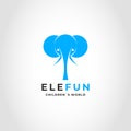 Ele Fun is a Cute Elephant Logo , symbol of a Fun Children World