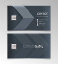 Eleant clean dark business card. Vector template