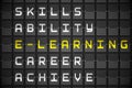 Elearning buzzwords on black mechanical board Royalty Free Stock Photo