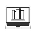 Elearning Concept on Laptop Outline Icon