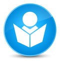Elearning icon elegant cyan blue round button Royalty Free Stock Photo