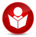 Elearning icon elegant red round button