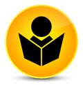 Elearning icon elegant yellow round button