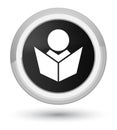 Elearning icon prime black round button