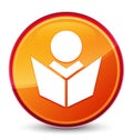 Elearning icon special glassy orange round button