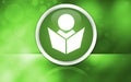 Elearning icon premium glossy button isolated on abstract shiny green background Royalty Free Stock Photo