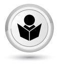 Elearning icon prime white round button Royalty Free Stock Photo