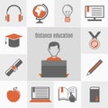 Elearning Icon Set Royalty Free Stock Photo