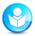 Elearning icon splash natural blue round button