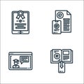 Elearning line icons. linear set. quality vector line set such as ebook, graduation, online learning