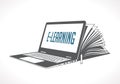 Elearning logo - ebook, e-learning and knowledge base Royalty Free Stock Photo
