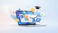 Elearning online education digital course Royalty Free Stock Photo