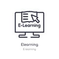 elearning outline icon. isolated line vector illustration from e-learning collection. editable thin stroke elearning icon on white Royalty Free Stock Photo