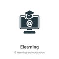 Elearning vector icon on white background. Flat vector elearning icon symbol sign from modern e learning collection for mobile