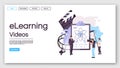 Elearning videos landing page vector template