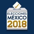 Elecciones Mexico 2018, Mexico Elections 2018 spanish text, presidential election day vote ballot box.