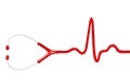 Elecktrocardiogram pulse graph with stethoscope