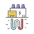electic energy plant color icon vector illustration