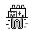 electic energy plant line icon vector illustration